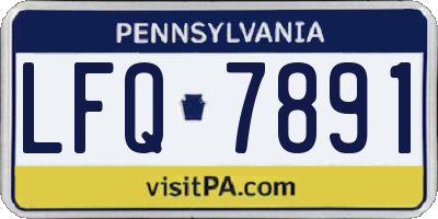 PA license plate LFQ7891