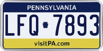 PA license plate LFQ7893