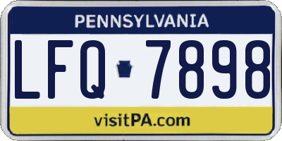 PA license plate LFQ7898