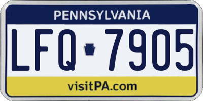 PA license plate LFQ7905