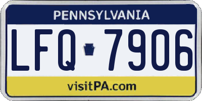 PA license plate LFQ7906