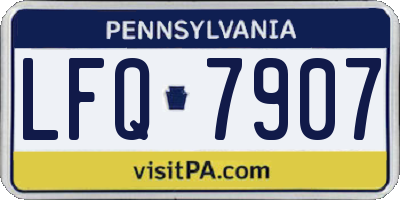 PA license plate LFQ7907