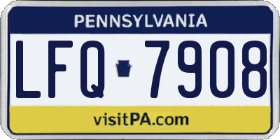 PA license plate LFQ7908