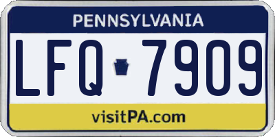 PA license plate LFQ7909