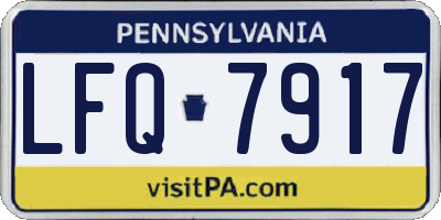 PA license plate LFQ7917