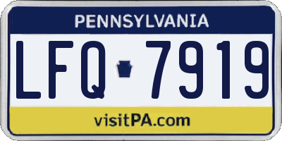 PA license plate LFQ7919