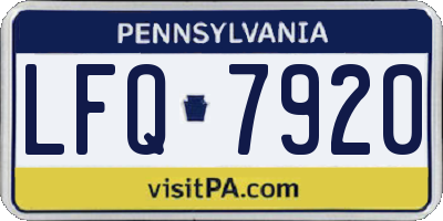 PA license plate LFQ7920
