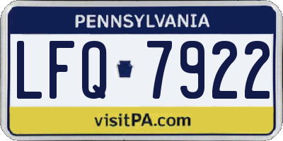 PA license plate LFQ7922