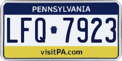 PA license plate LFQ7923
