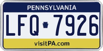 PA license plate LFQ7926