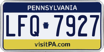 PA license plate LFQ7927