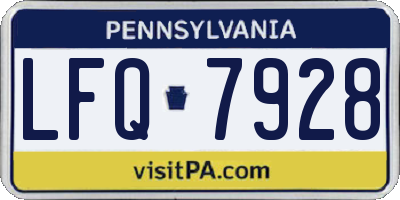 PA license plate LFQ7928
