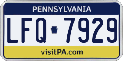 PA license plate LFQ7929