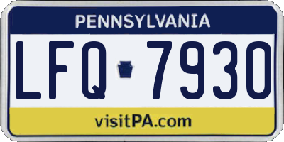 PA license plate LFQ7930