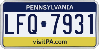 PA license plate LFQ7931