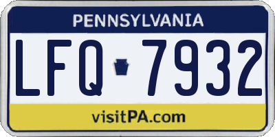 PA license plate LFQ7932