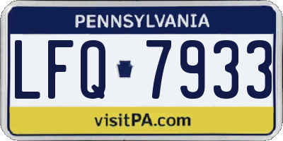 PA license plate LFQ7933