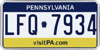 PA license plate LFQ7934