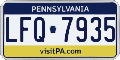 PA license plate LFQ7935