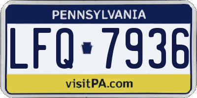 PA license plate LFQ7936