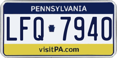 PA license plate LFQ7940