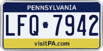 PA license plate LFQ7942