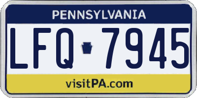 PA license plate LFQ7945