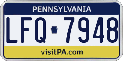 PA license plate LFQ7948