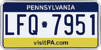 PA license plate LFQ7951