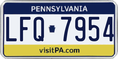 PA license plate LFQ7954