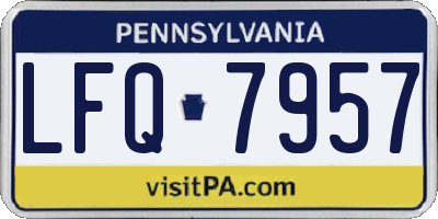PA license plate LFQ7957