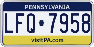 PA license plate LFQ7958