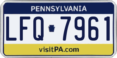 PA license plate LFQ7961