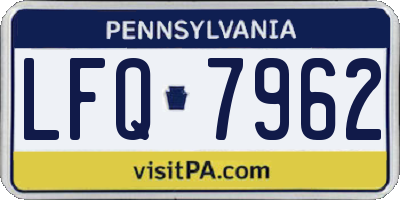 PA license plate LFQ7962