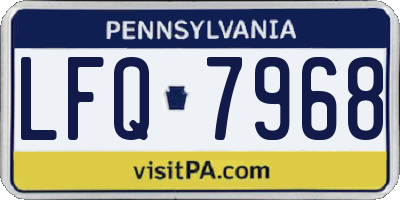 PA license plate LFQ7968