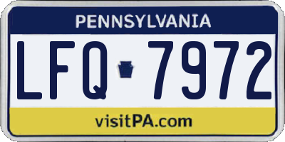 PA license plate LFQ7972