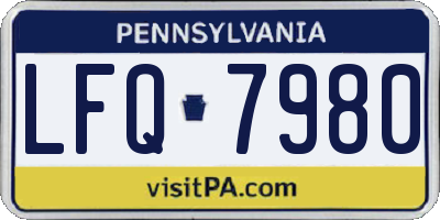 PA license plate LFQ7980