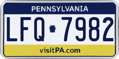 PA license plate LFQ7982