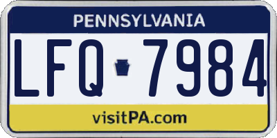PA license plate LFQ7984