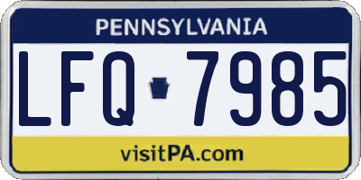 PA license plate LFQ7985