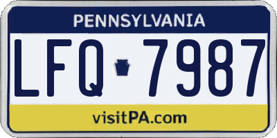 PA license plate LFQ7987