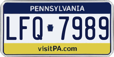PA license plate LFQ7989