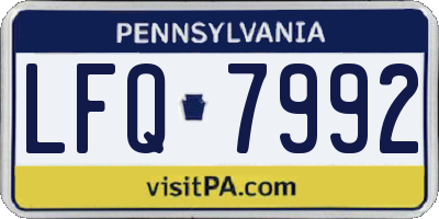 PA license plate LFQ7992