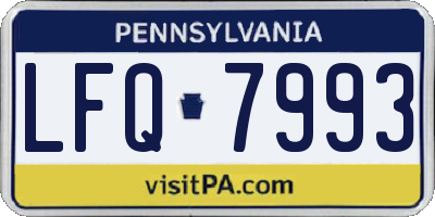 PA license plate LFQ7993