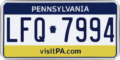 PA license plate LFQ7994