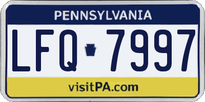 PA license plate LFQ7997