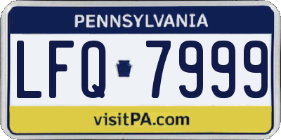 PA license plate LFQ7999