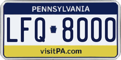 PA license plate LFQ8000
