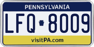 PA license plate LFQ8009