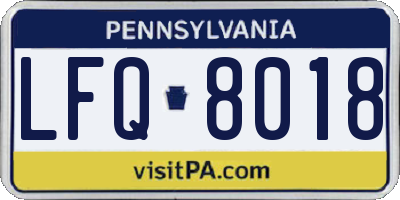 PA license plate LFQ8018